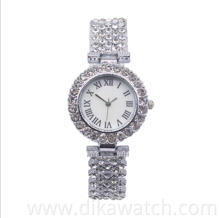 Fashion Set Women Watches Luxury Rhinestone Ladies Quartz Wrist Watch Bracelet Set